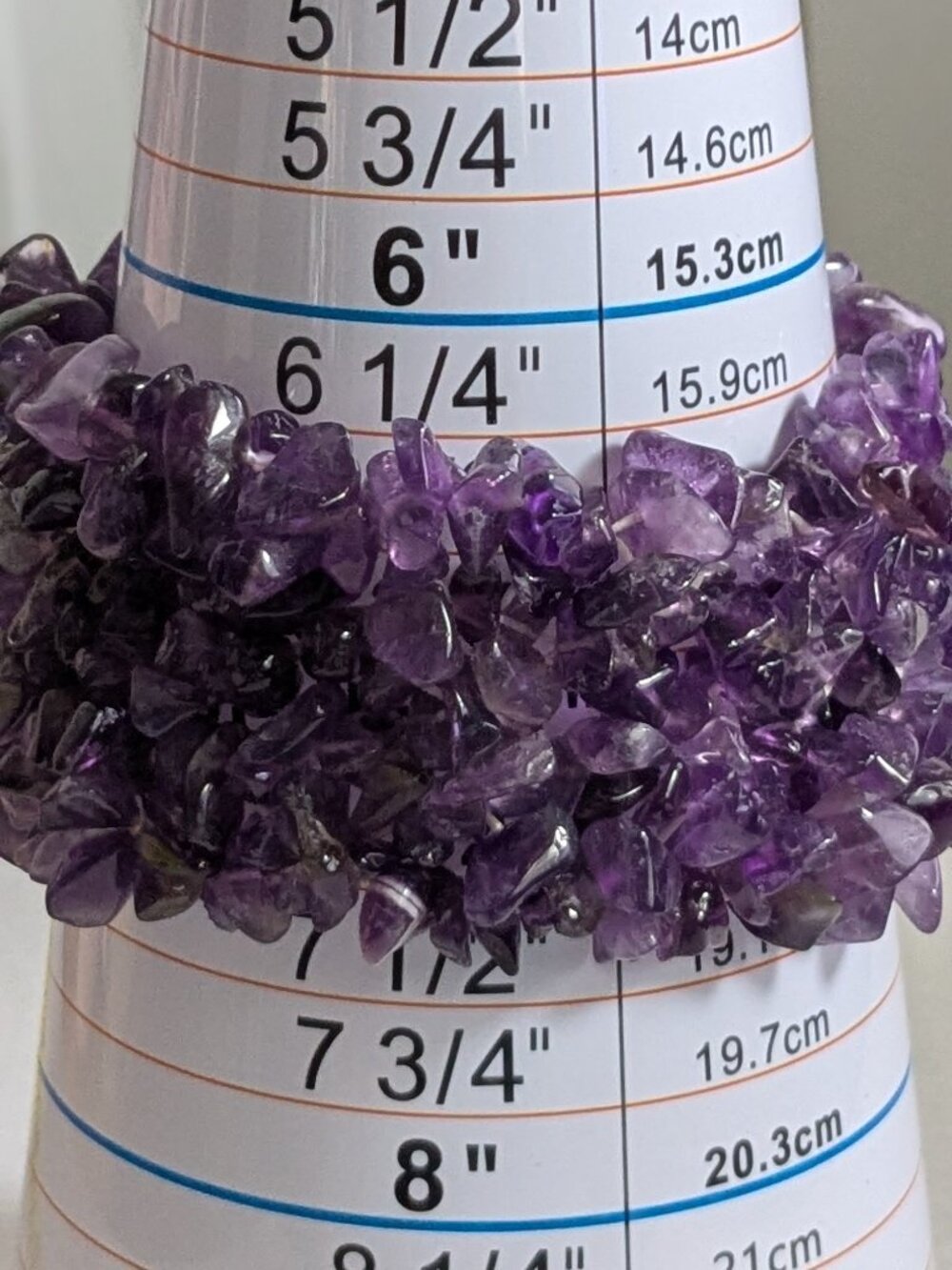 Amethyst Chip Wide Stretch Chunky Bracelet